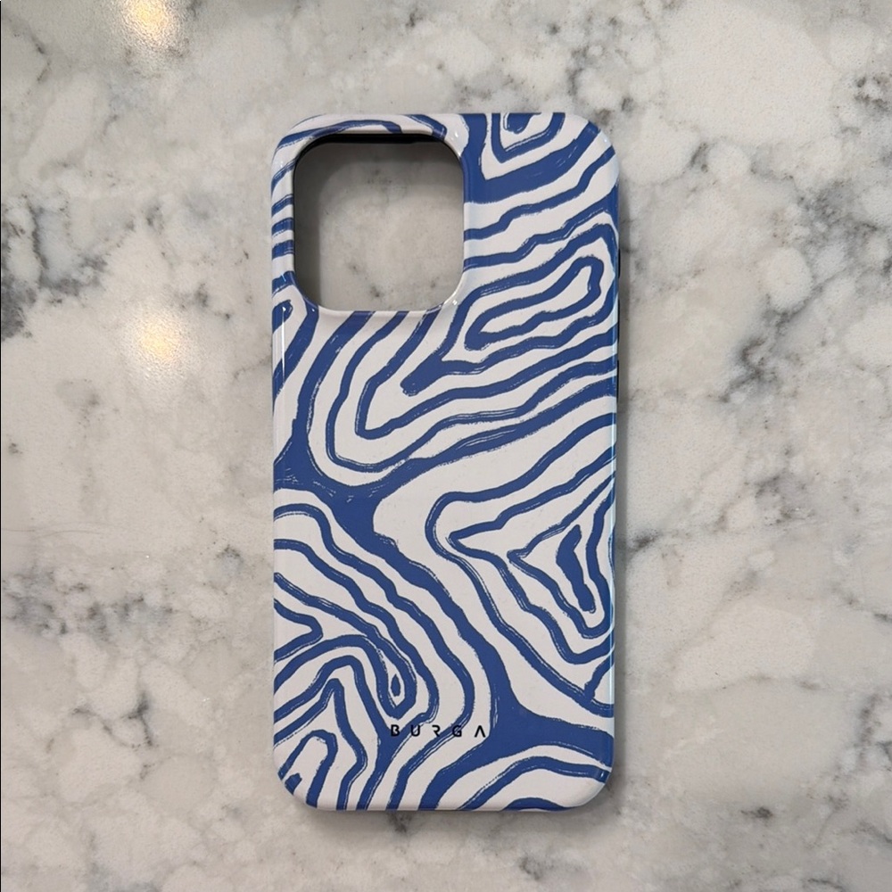 Blue & White Patterned Phone Case - Unknown Brand